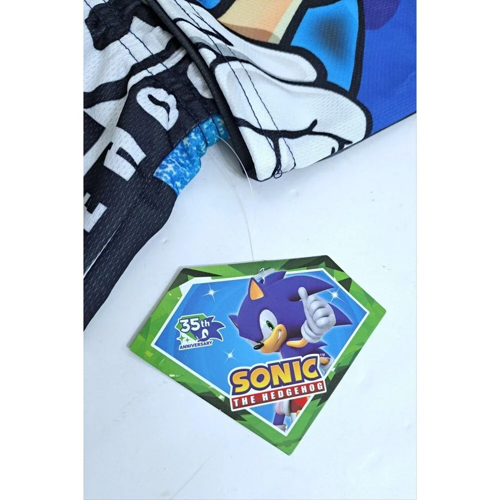 SEGA Sonic the Hedgehog 2 Piece Tank Shirt Shorts Set Size 4 Blue Black Green